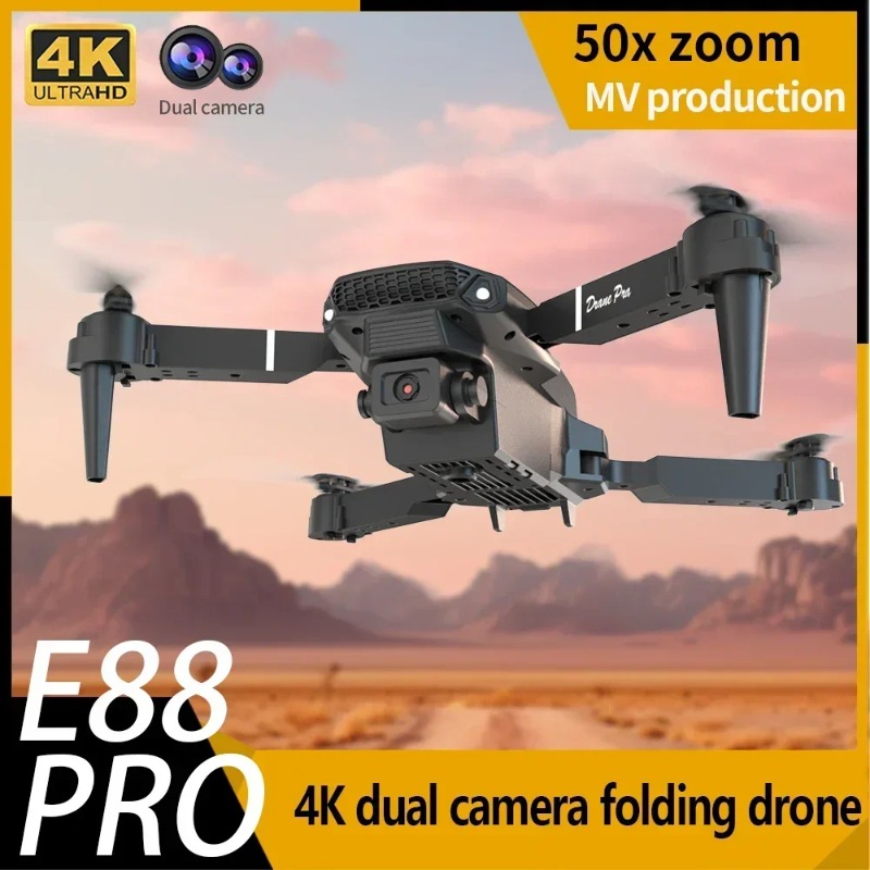 Mini Drone E88 com Câmera 4K H - Drone Kit Tricopter avaliação e preço